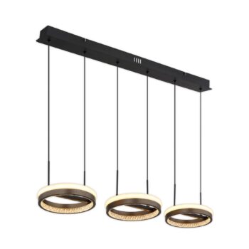 Della LED závesné svietidlo, dĺžka 82 cm, tmavosivá farba, kov, 3-pl