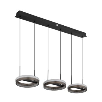 Della LED závesné svietidlo, dĺžka 82 cm, tmavosivá farba, kov, 3-pl
