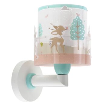 Detské nástenné svietidlo Dalber Loving Deer, motív jeleňa, zástrčka