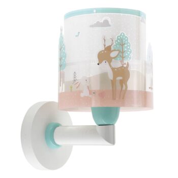 Detské nástenné svietidlo Dalber Loving Deer, motív jeleňa, zástrčka