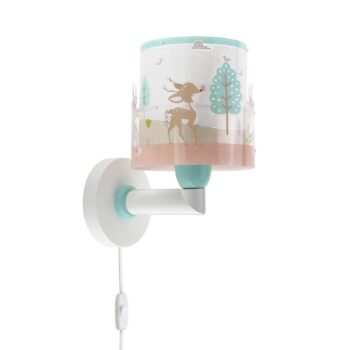 Detské nástenné svietidlo Dalber Loving Deer, motív jeleňa, zástrčka