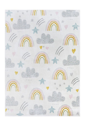 Detský kusový koberec Hanse Home Adventures 105956 Rainbow Clouds Cream 120x170 cm