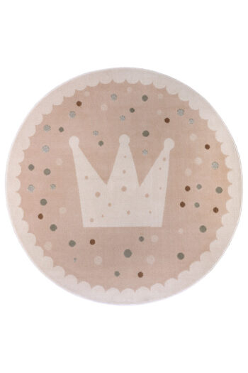 Detský kusový koberec Hanse Home Adventures 105971 Crown Beige Ø 100 cm