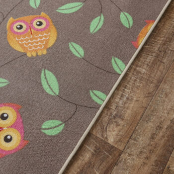 Detský kusový koberec Little Owls kruh, 60x60 (priemer) kruh, hnedá, detská izba