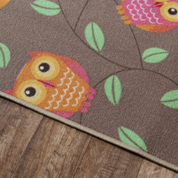 Detský kusový koberec Little Owls štvorec, 140x140, hnedá, detská izba
