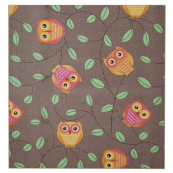 Detský kusový koberec Little Owls štvorec, 400x400, hnedá, detská izba