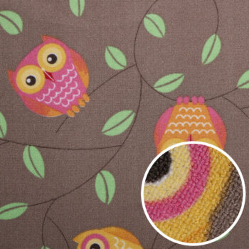 Detský metrážny koberec Little Owls, na mieru, šíře 4m, hnedá, filc, detská izba