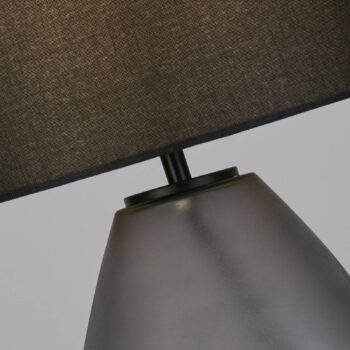 Devon stolová lampa, čierna/dymovo sivá Výška 44,5 cm textil/sklo