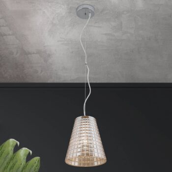 Diamantový výbrus – sklenená lampa Sarala jantár