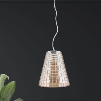 Diamantový výbrus – sklenená lampa Sarala jantár