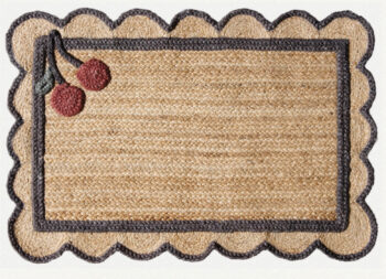 Diamond Carpets India, Ručne viazaná rohožka Berry SM-16 Natural Black, 50x80, béžová, chodba / predsieň