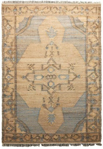 Diamond Carpets India, Ručne viazaný kusový koberec Agra Mahal DE 2284 Multi Colour, 120x170, béžová, modrá, chodba / predsieň