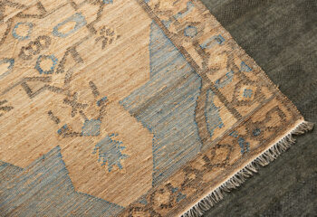 Diamond Carpets India, Ručne viazaný kusový koberec Agra Mahal DE 2284 Multi Colour, 80x150, béžová, modrá, chodba / predsieň