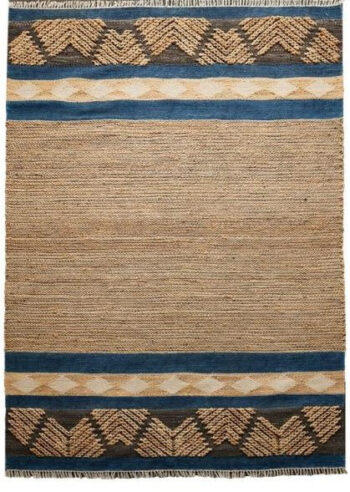 Diamond Carpets India, Ručne viazaný kusový koberec Agra Palace DE 2283 Natural Mix, 200x290, modrá, chodba / predsieň