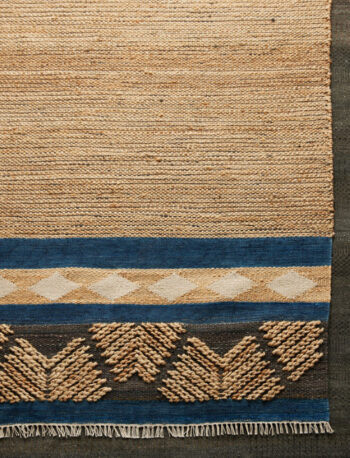 Diamond Carpets India, Ručne viazaný kusový koberec Agra Palace DE 2283 Natural Mix, 200x290, modrá, chodba / predsieň