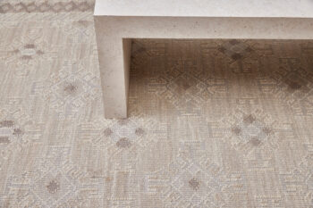 Diamond Carpets India, Ručne viazaný kusový koberec Anantara DESP P71 White Mix, 80x150, béžová, obývacia izba