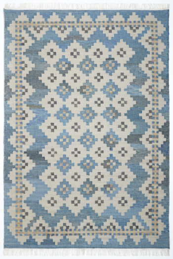 Diamond Carpets India, Ručne viazaný kusový koberec Casablanca DE 2255 Multi Colour, 80x150, modrá, chodba / predsieň