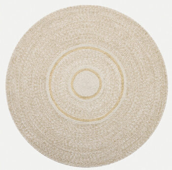 Diamond Carpets India, Ručne viazaný kusový koberec Cirra J-50 Natural kruh, 200x200, béžová, chodba / predsieň