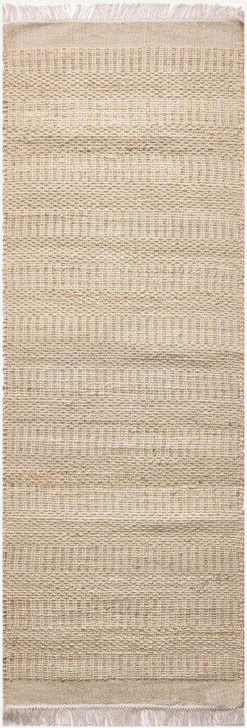 Diamond Carpets India, Ručne viazaný kusový koberec Clover J 22 Natural, 80x150, béžová, chodba / predsieň