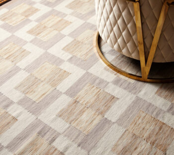 Diamond Carpets India, Ručne viazaný kusový koberec Dante DESP P90 Marble Gold, 80x150, béžová, obývacia izba