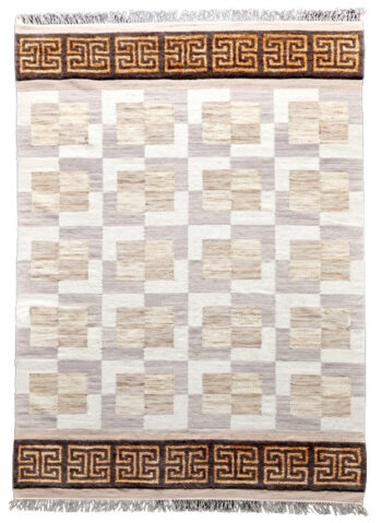 Diamond Carpets India, Ručne viazaný kusový koberec Dante DESP P90 Marble Gold, 80x150, béžová, obývacia izba