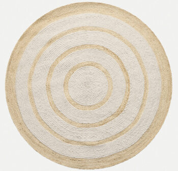 Diamond Carpets India, Ručne viazaný kusový koberec Ellara SM 05 Natural kruh, 200x200, béžová, chodba / predsieň