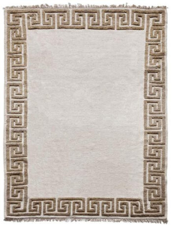Diamond Carpets India, Ručne viazaný kusový koberec Greek DESP P86 Ivory White Antique Mud, 200x290, biela, chodba / predsieň