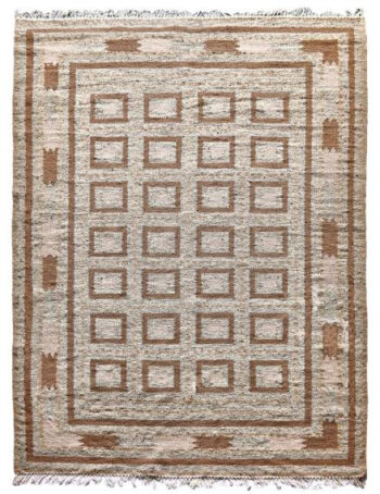 Diamond Carpets India, Ručne viazaný kusový koberec Guggenheim DESP P81 Brown Natural, 120x170, hnedá, chodba / predsieň