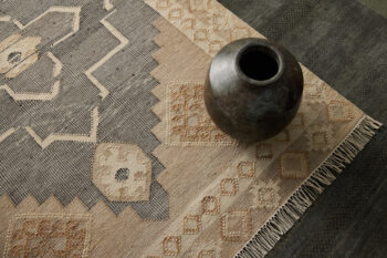 Diamond Carpets India, Ručne viazaný kusový koberec Heriz Wood DE 2005 Grey Mix, 300x400, béžová, chodba / predsieň