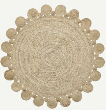 Diamond Carpets India, Ručne viazaný kusový koberec Hesper J-15 Natural kruh, 80x80, béžová, chodba / predsieň