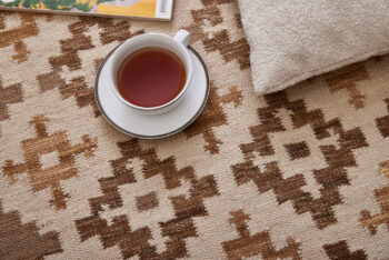 Diamond Carpets India, Ručne viazaný kusový koberec M. Kelim DE 2262 Brown Mix, 200x290, hnedá, chodba / predsieň