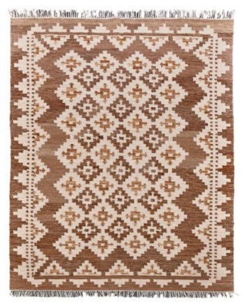 Diamond Carpets India, Ručne viazaný kusový koberec M. Kelim DE 2262 Brown Mix, 200x290, hnedá, chodba / predsieň