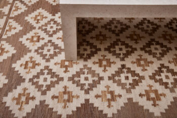 Diamond Carpets India, Ručne viazaný kusový koberec M. Kelim DE 2262 Brown Mix, 200x290, hnedá, chodba / predsieň
