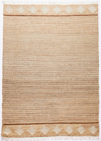 Diamond Carpets India, Ručne viazaný kusový koberec Mykonos DE 2007 Natural Mix, 80x150, béžová, chodba / predsieň