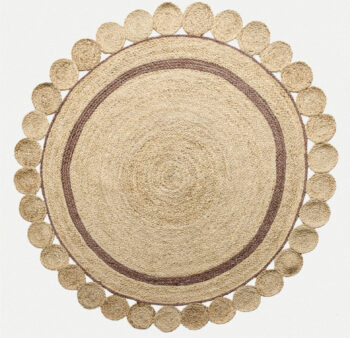 Diamond Carpets India, Ručne viazaný kusový koberec Ora J-28 Natural kruh, 80x80, béžová, chodba / predsieň