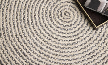 Diamond Carpets India, Ručne viazaný kusový koberec Orba J-49 Natural kruh, 80x80, biela, chodba / predsieň