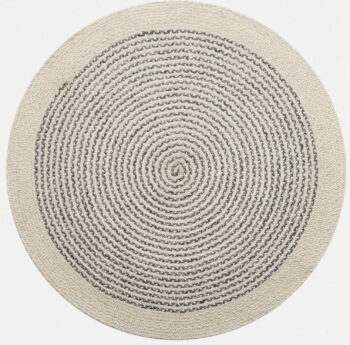 Diamond Carpets India, Ručne viazaný kusový koberec Orba J-49 Natural kruh, 80x80, biela, chodba / predsieň