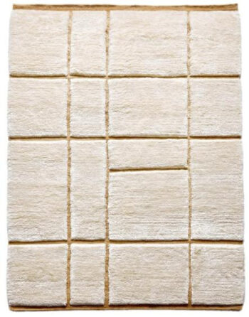 Diamond Carpets India, Ručne viazaný kusový koberec Radiant Mohair DESP P41 Mohair White, 80x150, biela, obývacia izba