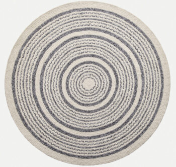 Diamond Carpets India, Ručne viazaný kusový koberec Soma SM04 Silver Black kruh, 180x180, béžová, chodba / predsieň