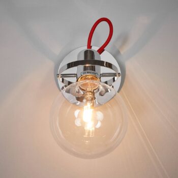 Dizajnová nástenná lampa Rádio v chróme