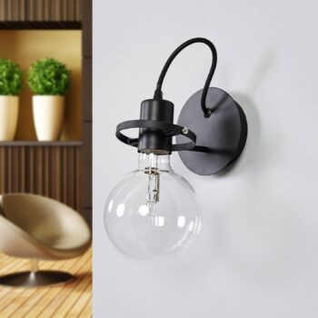 Dizajnová nástenná lampa Rádio v čiernej farbe