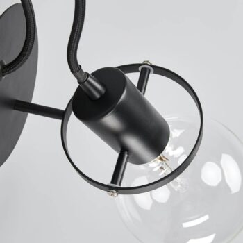 Dizajnová nástenná lampa Rádio v čiernej farbe