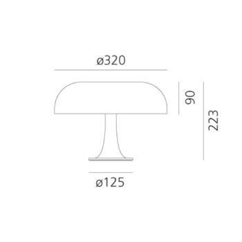 Dizajnová stolná lampa Artemide Nessino, biela
