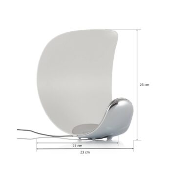 Dizajnová stolová lampa Curl biela/zrkadlová