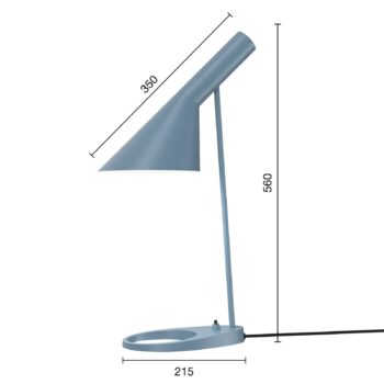 Dizajnová stolová lampa Louis Poulsen AJ modrošedá