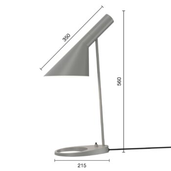 Dizajnová stolová lampa Louis Poulsen AJ sivá