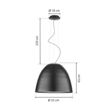 Dizajnová závesná lampa Artemide Nur