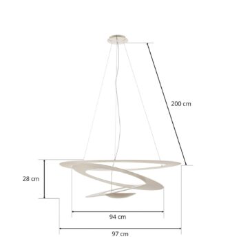 Dizajnová závesná lampa Artemide Pirce 94x97 cm
