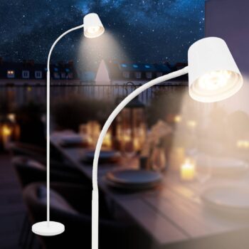 Dobíjacia stojacia lampa Cielo LED, biela, dotykový stmievač, USB kábel
