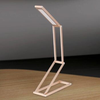 Dobíjacia stolová lampa Falto LED, zlatá farba, hliník, nastaviteľná